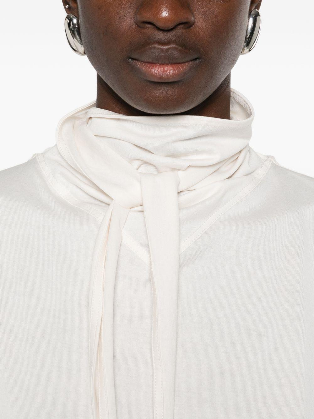 T-shirt con foulard in avorio Lemaire - donna 