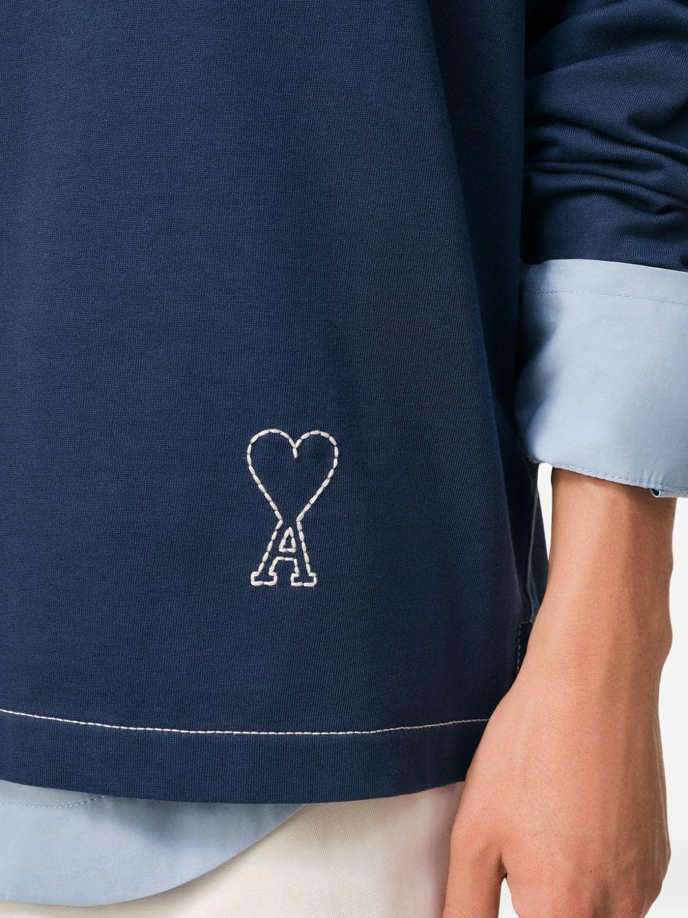 Polo Ami de Coeur con logo in blu Ami paris - uomo 