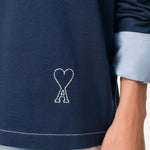 Polo Ami de Coeur con logo in blu Ami paris - uomo 