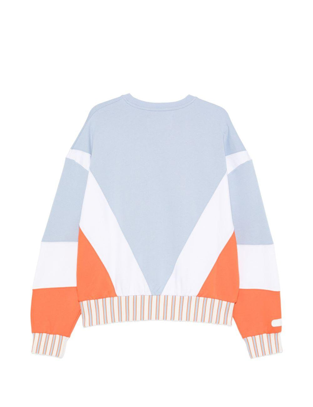 Felpa color block con stampa grafica in arancione e blu Pdf - uomo 