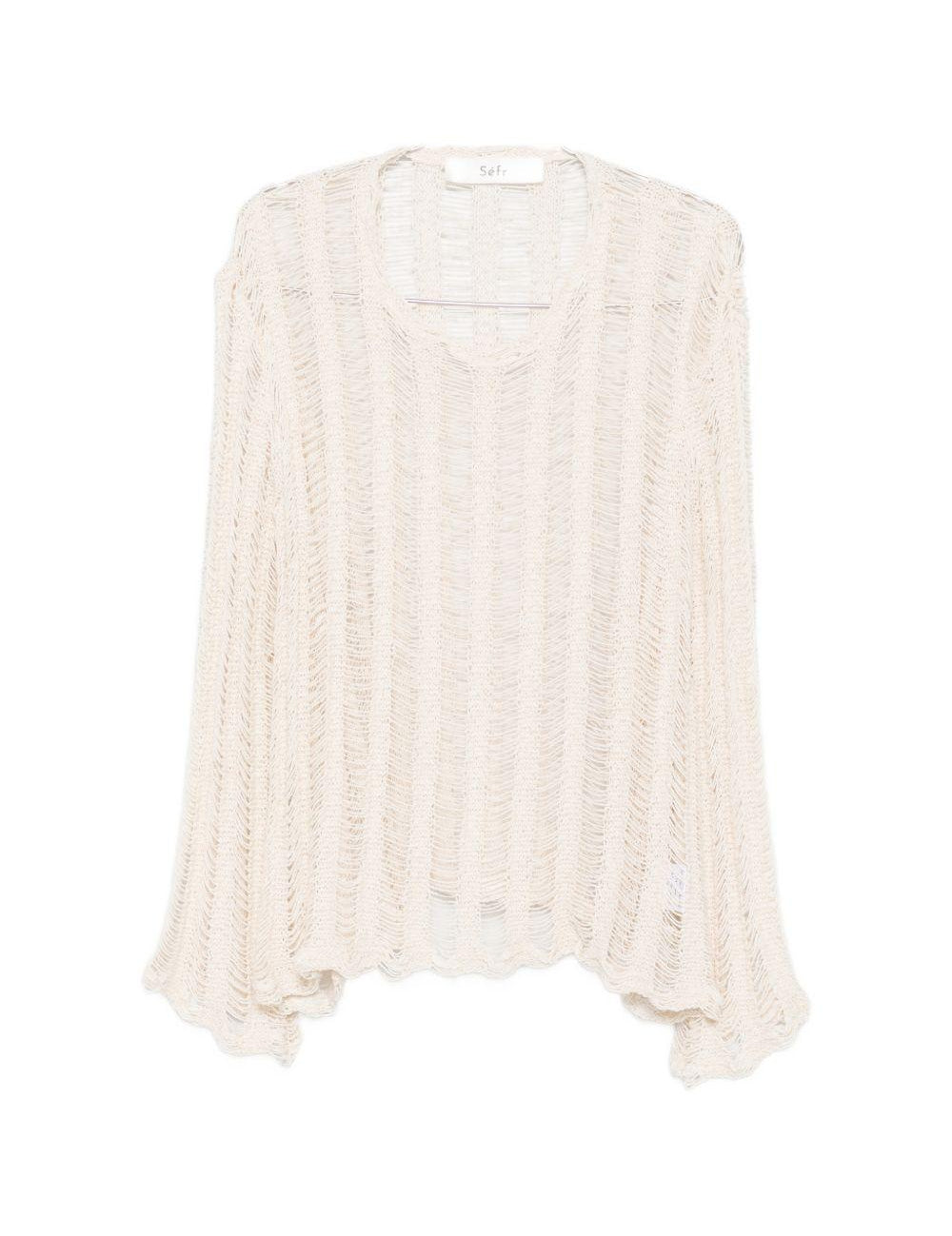 Maglione a maniche lunghe AETAS in maglia aperta in bianco Sefr - uomo 