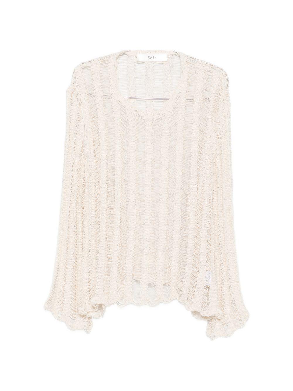 Maglione a maniche lunghe AETAS in maglia aperta in bianco Sefr - uomo 