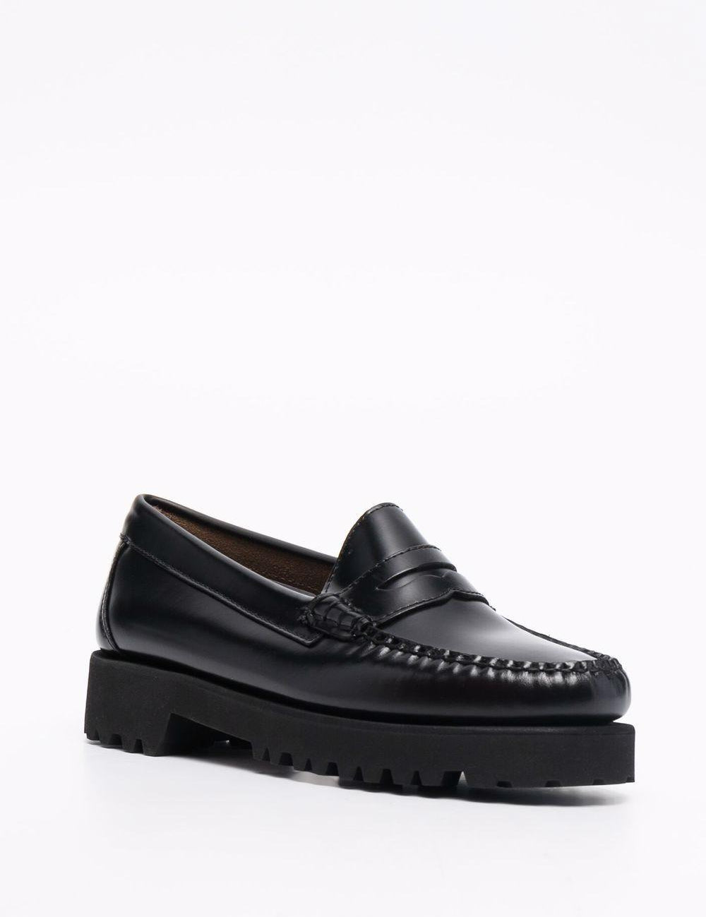 Mocassini con effetto lucido in nero Gh bass - donna 
