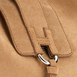 Borsa a spalla con fibbia H in suede marrone Hogan - donna 