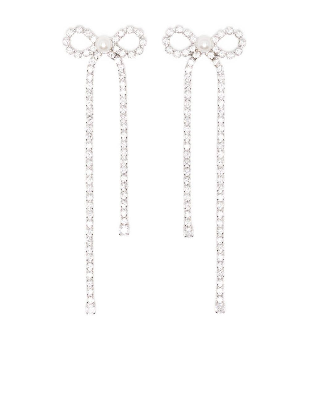 Orecchini a fiocco con cristalli in argento Self-portrait - donna 
