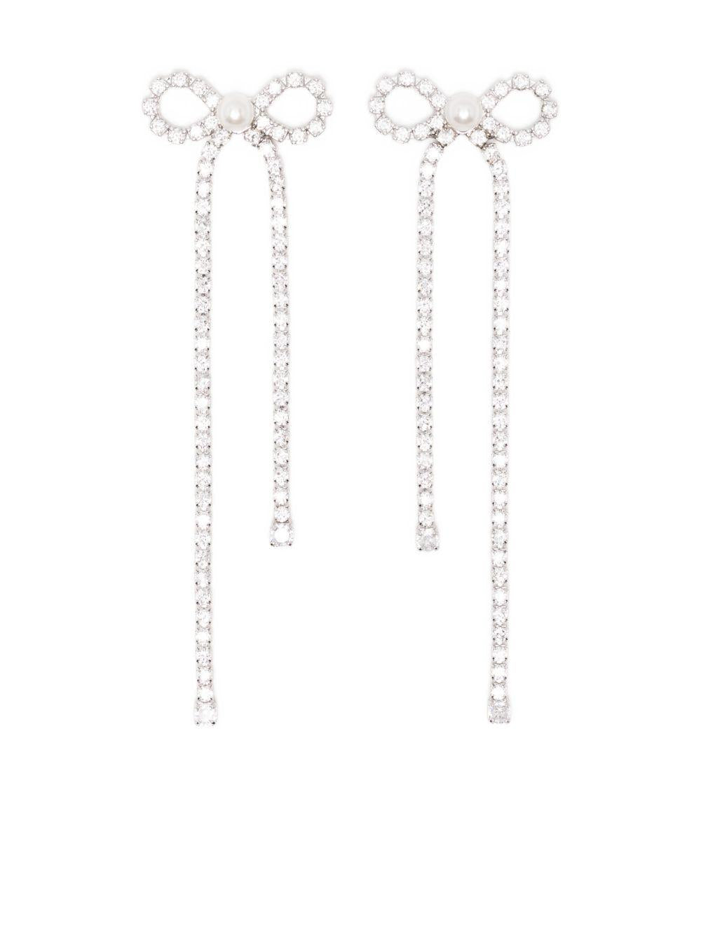 Orecchini a fiocco con cristalli in argento Self-portrait - donna 