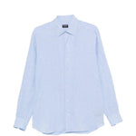 Camicia a maniche lunghe in lino in blu Zegna - uomo 