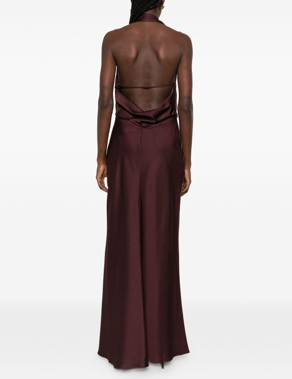 Abito con scollo all'americana in bordeaux Simkhai - donna 