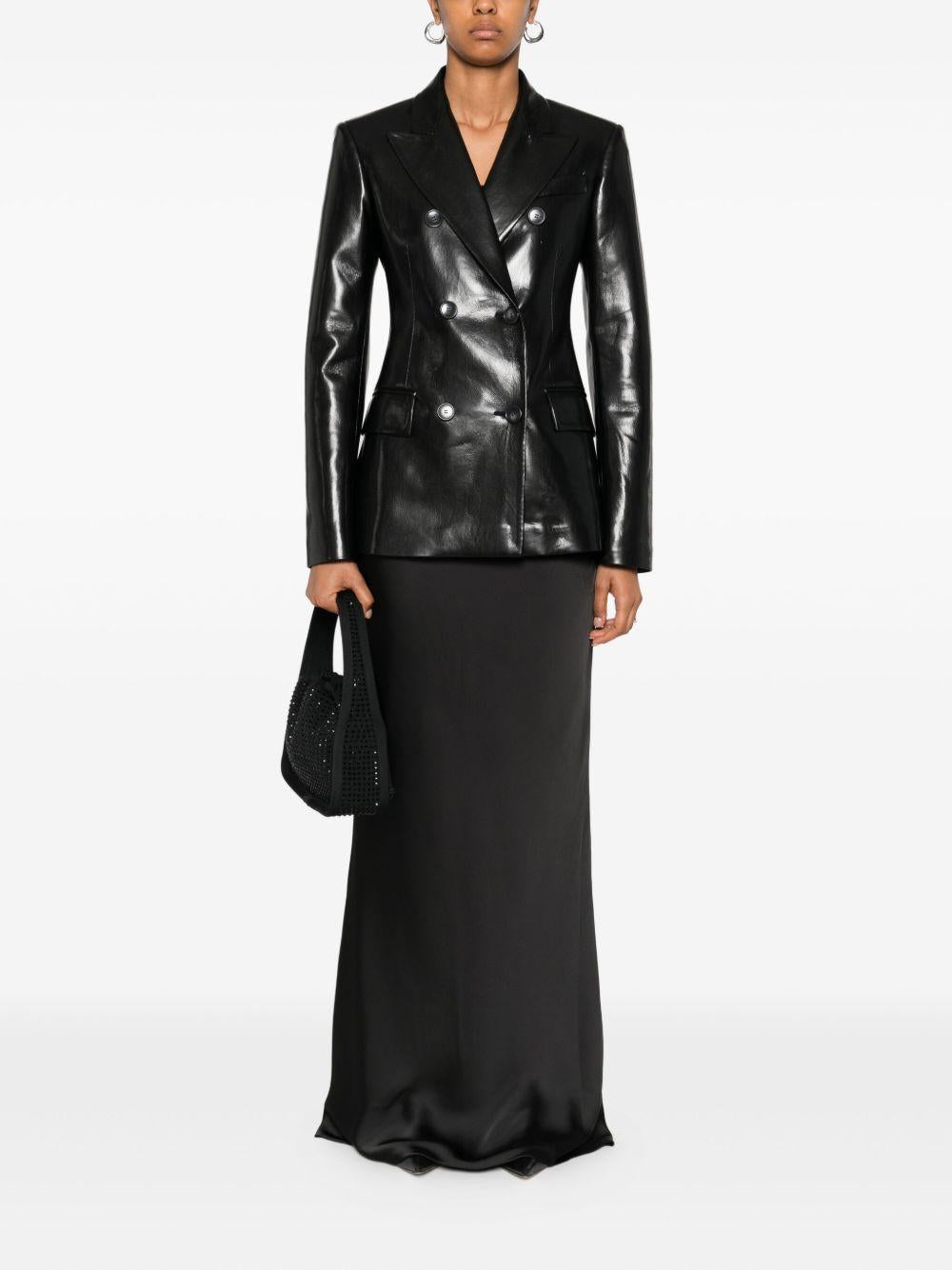 Gonna maxi con finitura satinata in nero Norma kamali - donna 