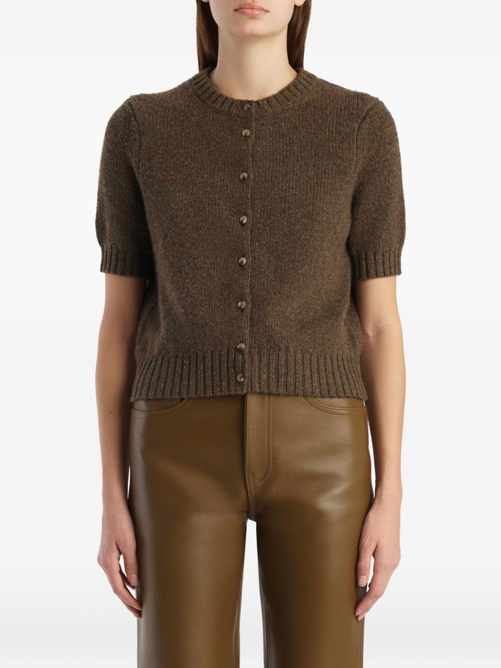 Cardigan Nora in cashmere in marrone 