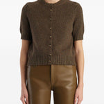 Cardigan Nora in cashmere in marrone 