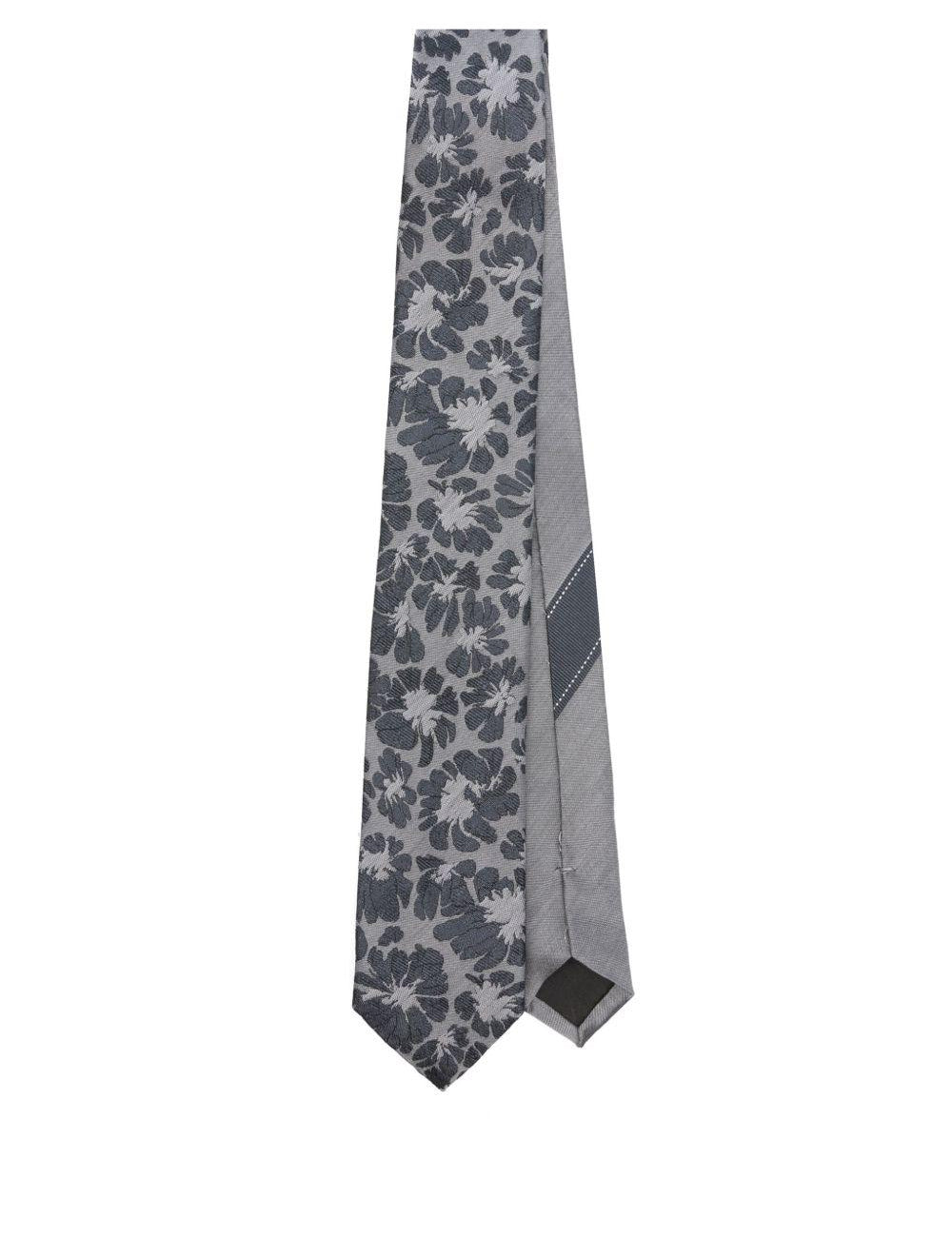 Cravatta stampata in grigio Dries Van Noten - uomo 