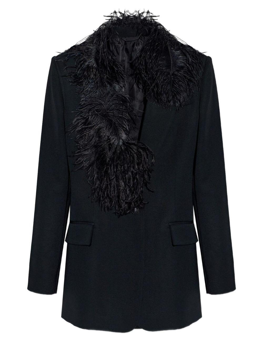 Giacca con piume in nero The attico - donna 