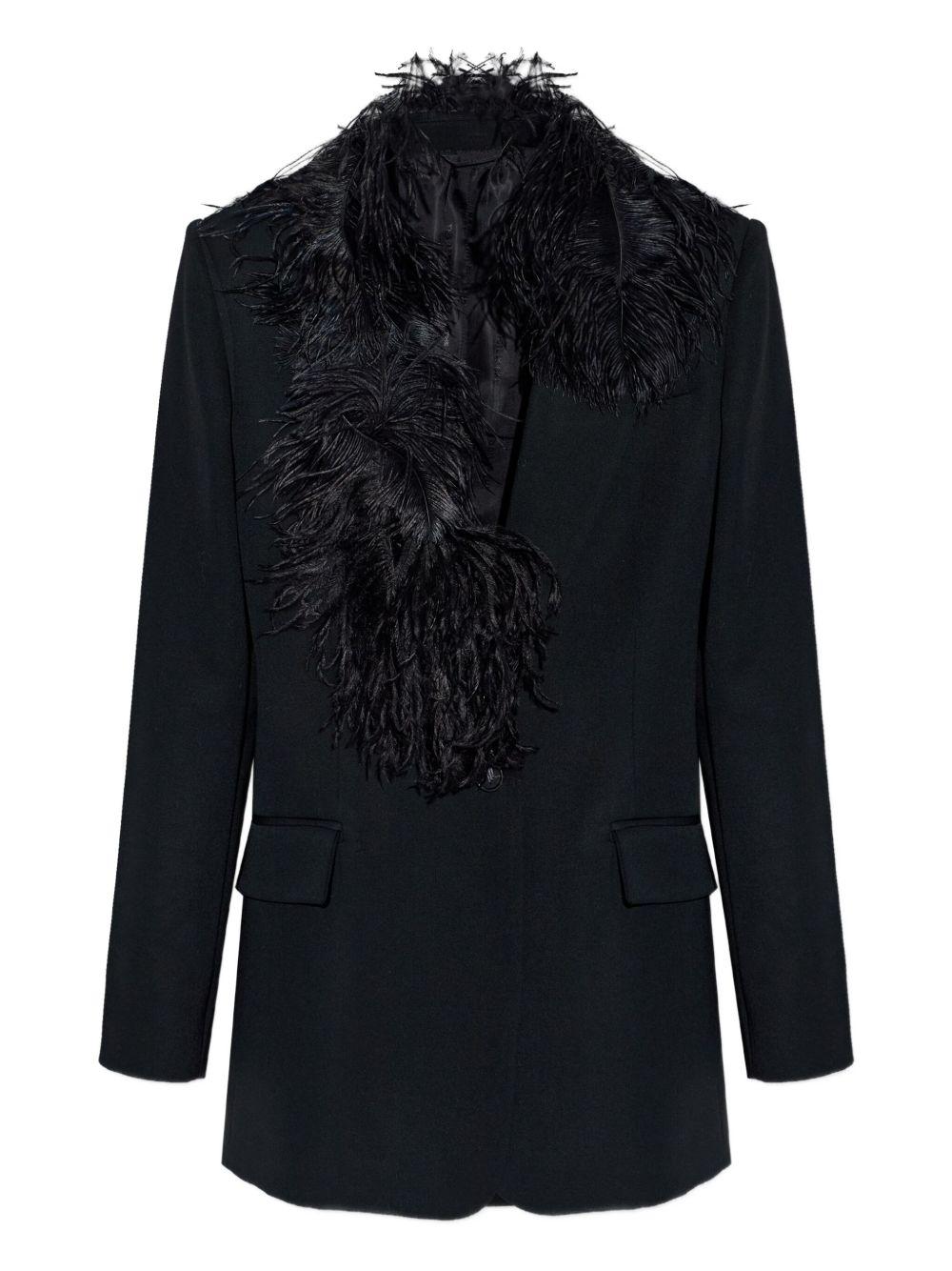 Giacca con piume in nero The attico - donna 