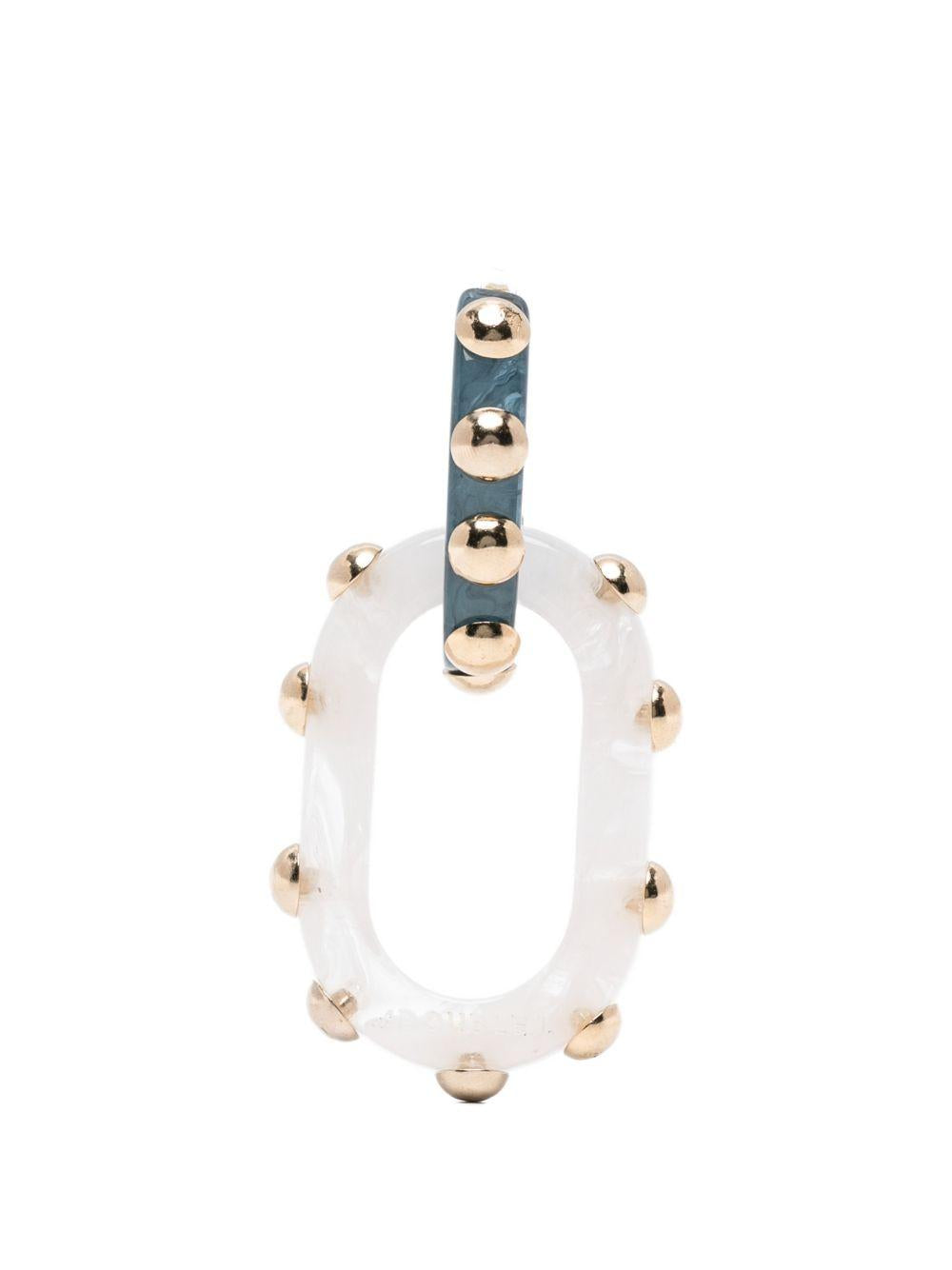 Orecchini con decorazione ovale a forma di nefertiti in bianco La double j - donna 