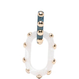 Orecchini con decorazione ovale a forma di nefertiti in bianco La double j - donna 