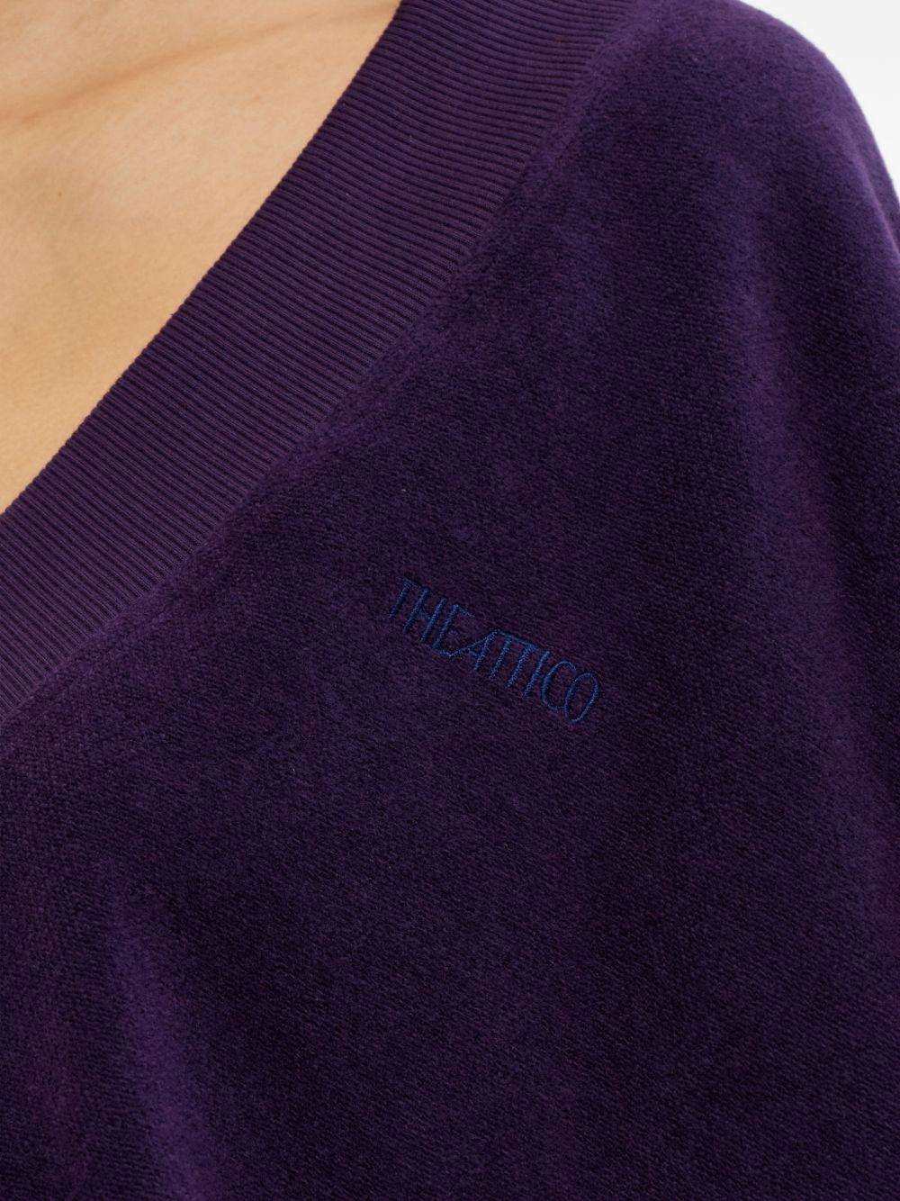 Felpa con scollo a V in viola The attico - donna 