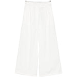 Pantaloni a gamba larga con coulisse in bianco Maxmara weekend - donna 