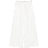 Pantaloni a gamba larga con coulisse in bianco Maxmara weekend - donna 