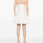 Abito corto con balze in bianco Rotate - donna 