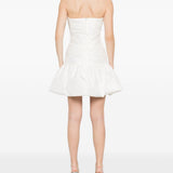 Abito corto con balze in bianco Rotate - donna 