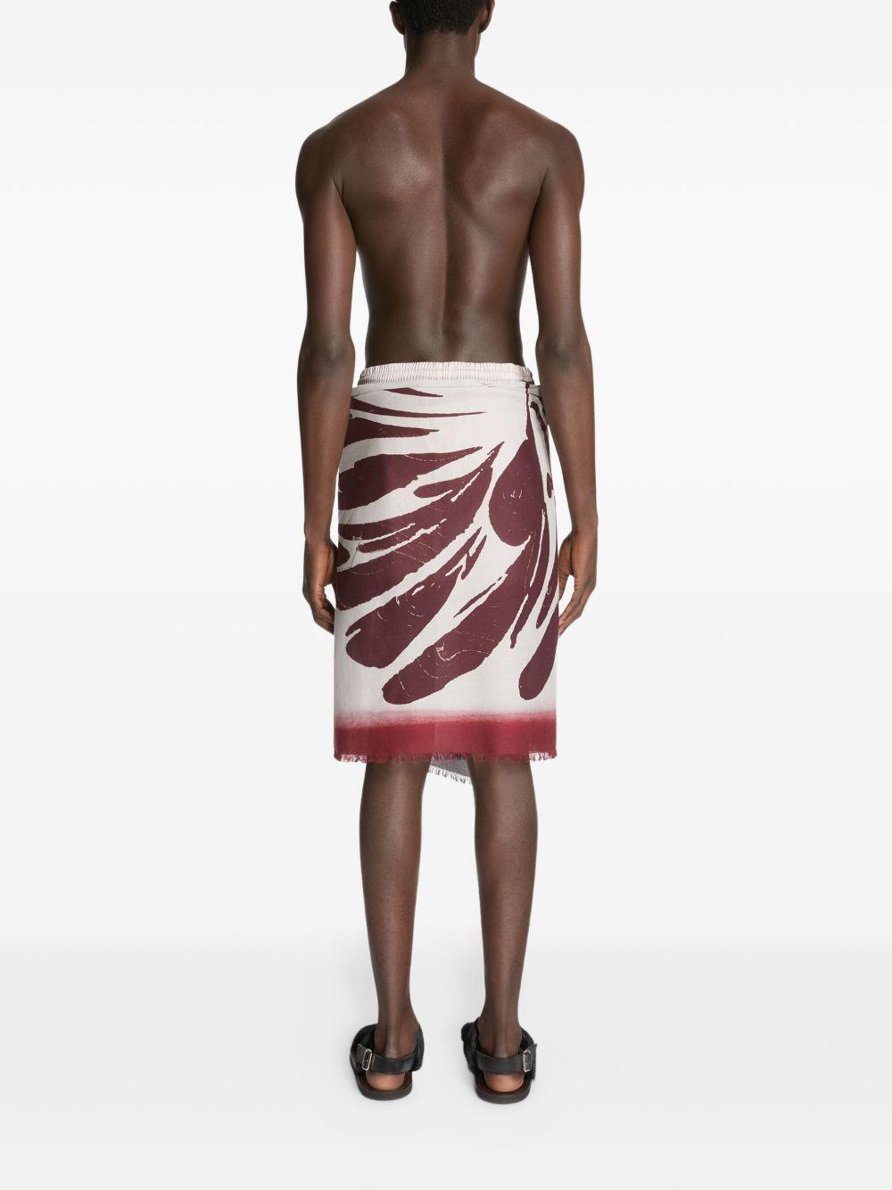 Sarong con stampa astratta in borgogna Dries van noten - uomo 
