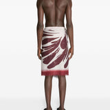 Sarong con stampa astratta in borgogna Dries van noten - uomo 