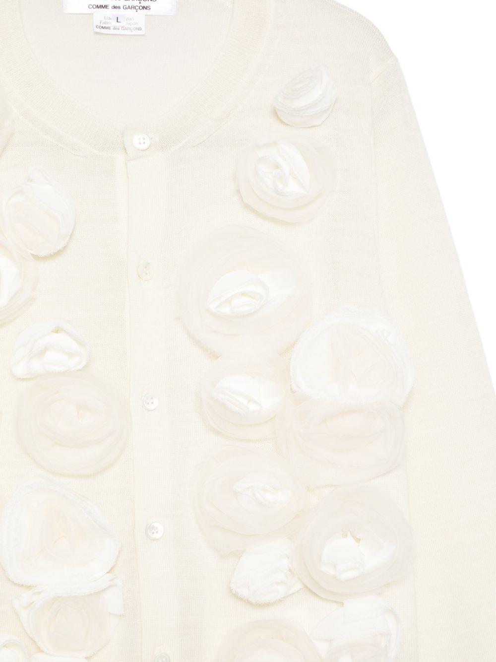 Cardigan con ricami floreali in bianco Comme des garcons comme des garcons  - donna 