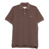 Polo con orlo a taglio vivo in marrone Erl - unisex 
