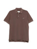 Distressed-hem polo shirt in brown by Erl - unisex