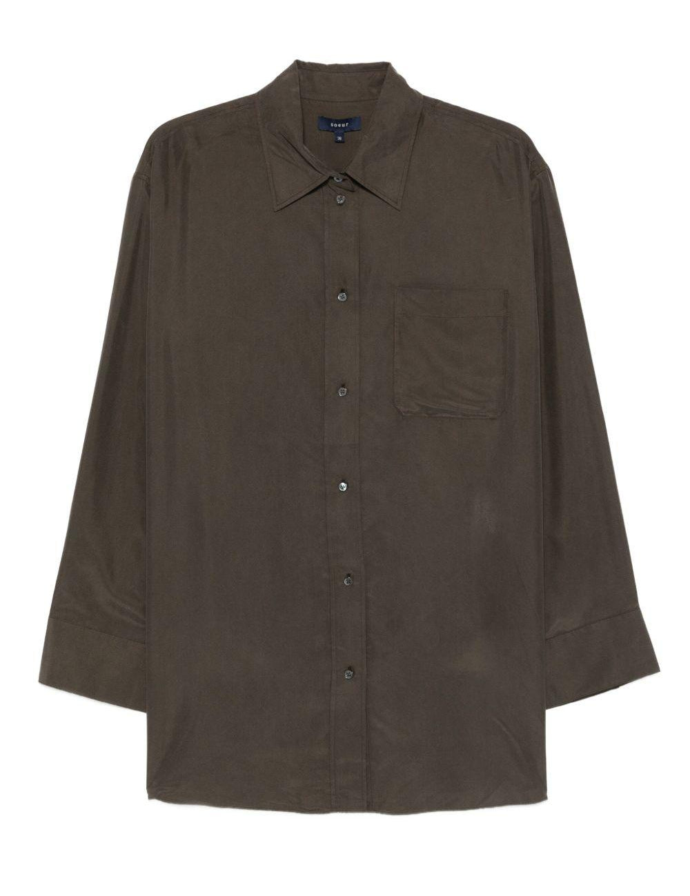 Camicia con taschino in verde Soeur - donna 