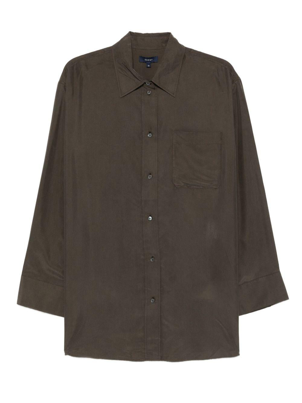 Camicia con taschino in verde Soeur - donna 