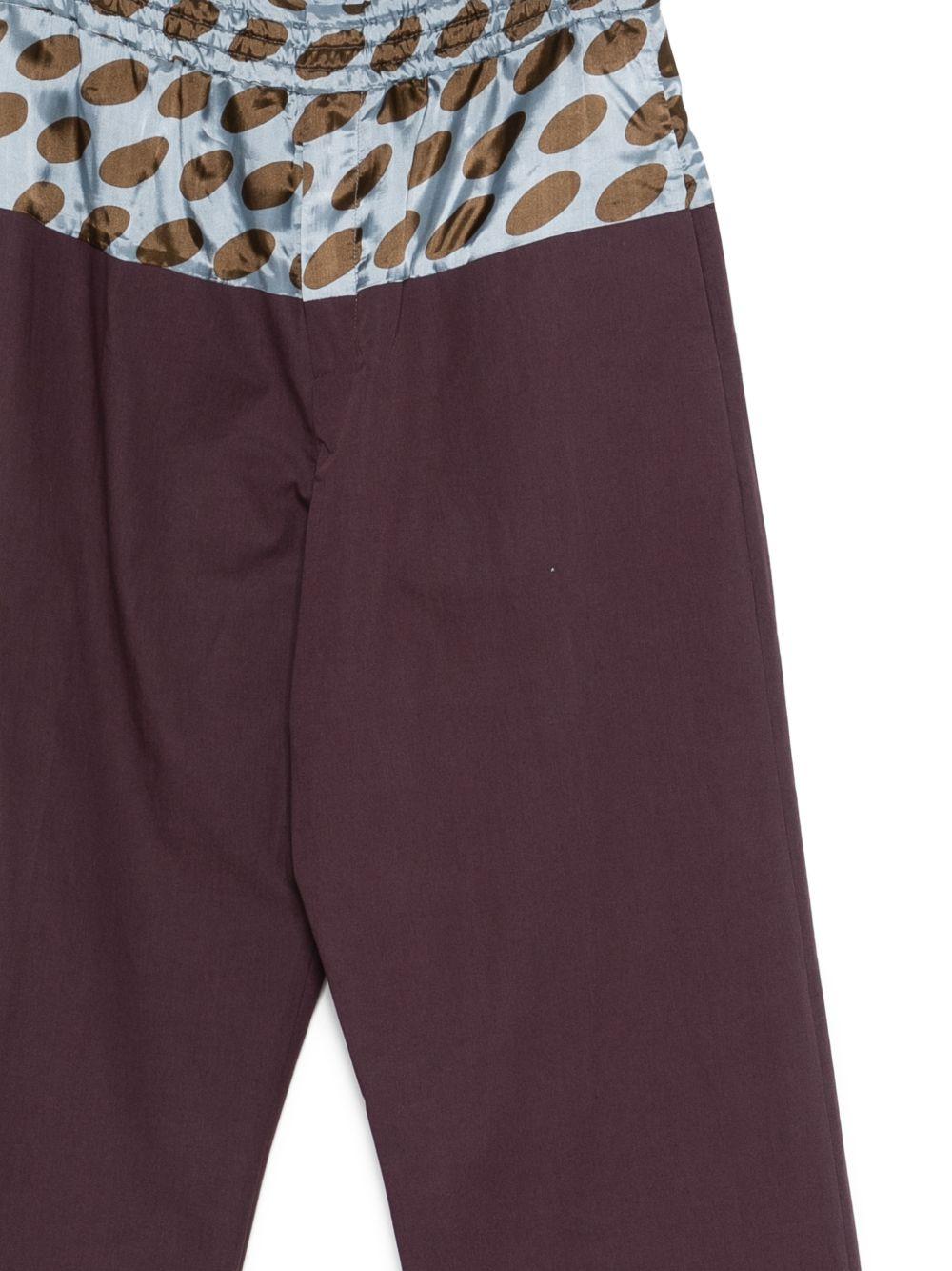 Pantaloni a gamba larga bicolore a pois Pablo in viola Dries van noten - uomo 
