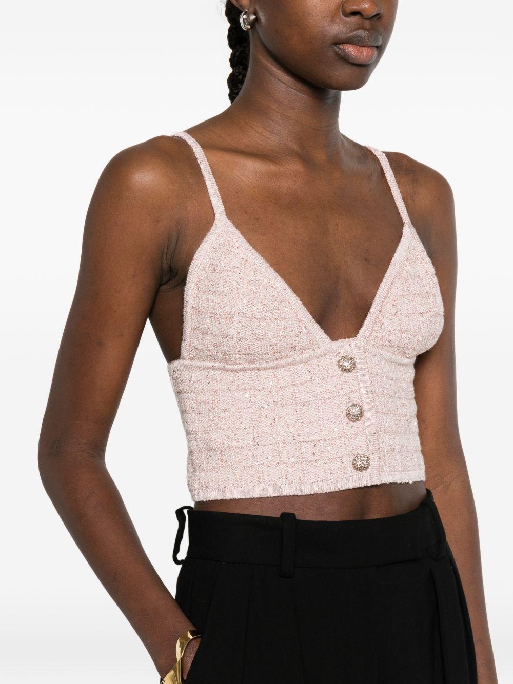 Top con paillettes in rosa Alessandra rich - donna 