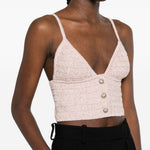 Top con paillettes in rosa Alessandra rich - donna 