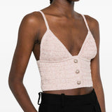 Top con paillettes in rosa Alessandra rich - donna 