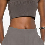 Top corto a costine sottili in grigio Rick owens - donna 