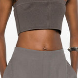 Top corto a costine sottili in grigio Rick owens - donna 