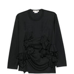 T-shirt con balze in nero Comme des garcons - donna 