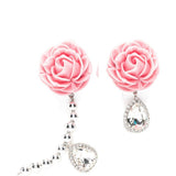 Orecchini con dettagli floreali con cristalli in rosa Magda butrym - donna 