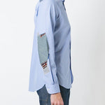 Camicia con dettaglio toppe in azzurro Junya Watanabe MAN - uomo 