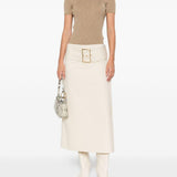 Gonna midi con fibbia in beige Rowen rose - donna 