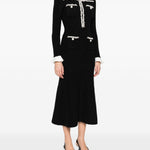 Abito midi con decorazioni in nero Self-portrait - donna 
