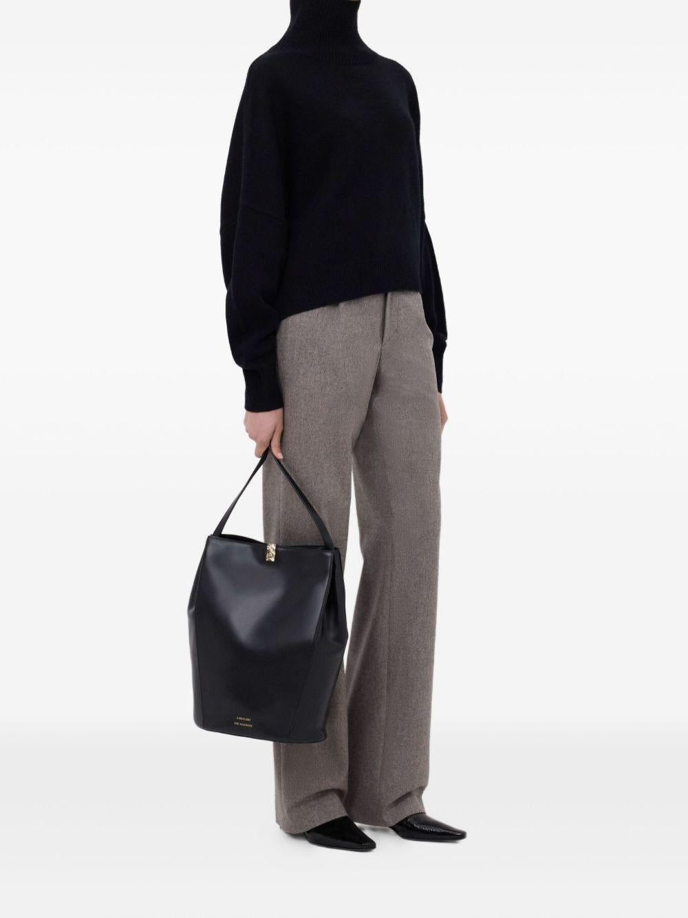 Maglione a collo alto Luke in nero Loulou de saison - donna 