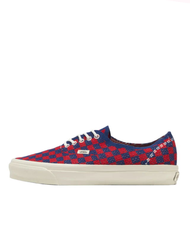 Sneakers LX Authentic 44 EK Punk Check in rosso e blu Vans - unisex 
