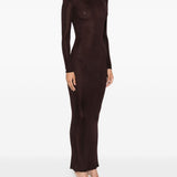 Abito a collo alto in marrone Self-portrait - donna 