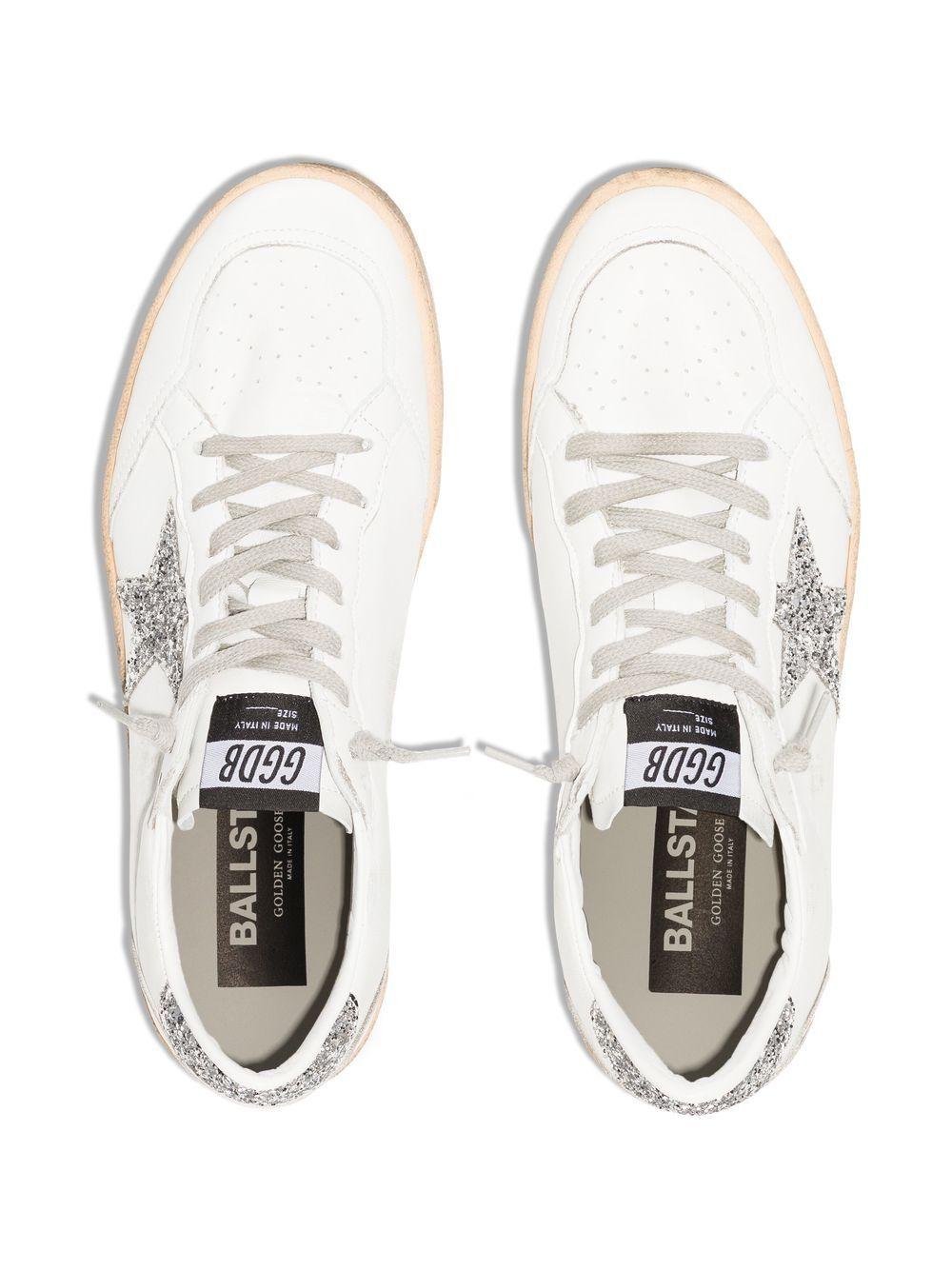 Sneakers ball star in bianco e argento Golden goose - donna 