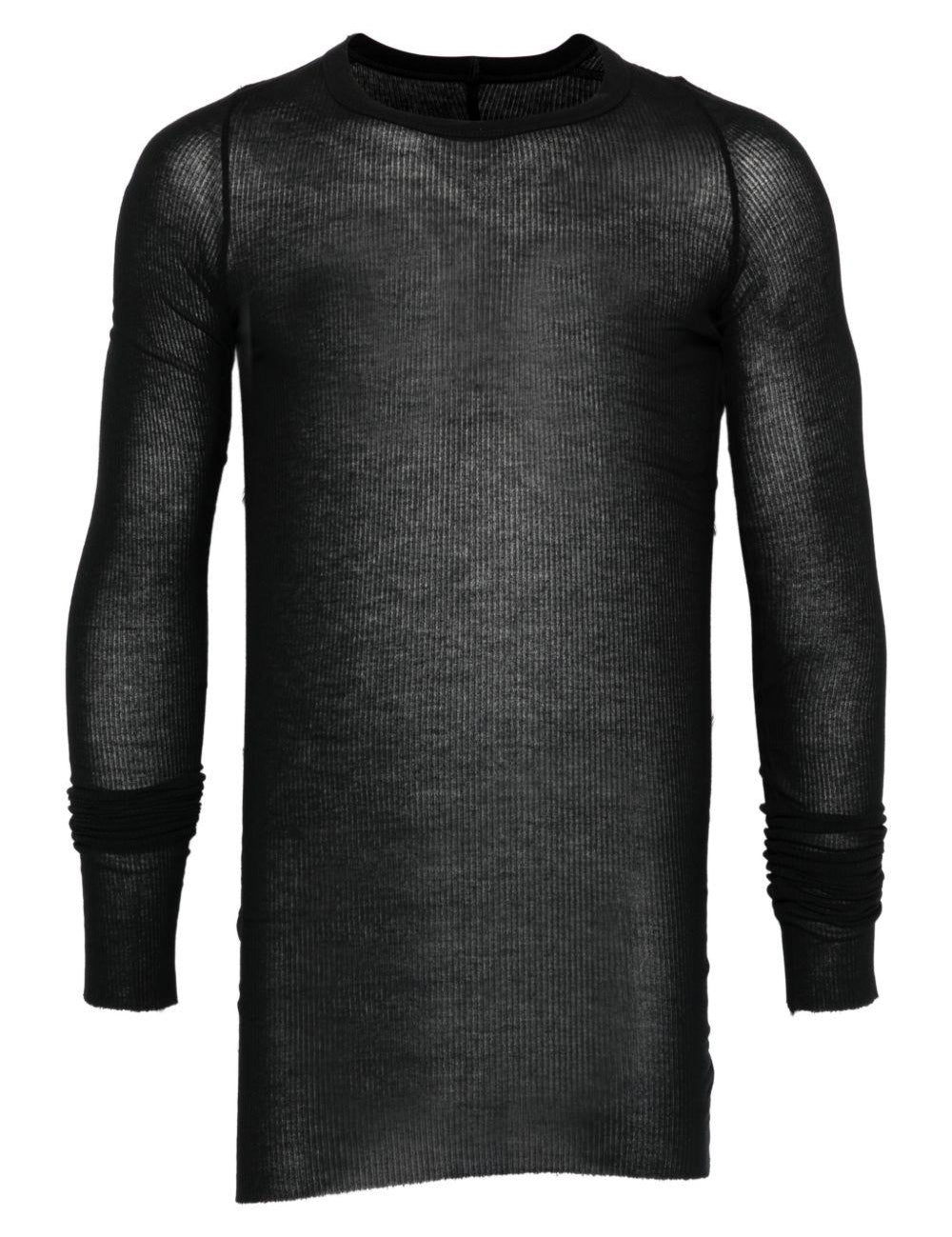 T-shirt a maniche lunghe in nero Rick owens - uomo 