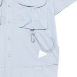 Camicia a maniche corte con tasche in celeste And wander - uomo 