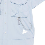 Camicia a maniche corte con tasche in celeste And wander - uomo 
